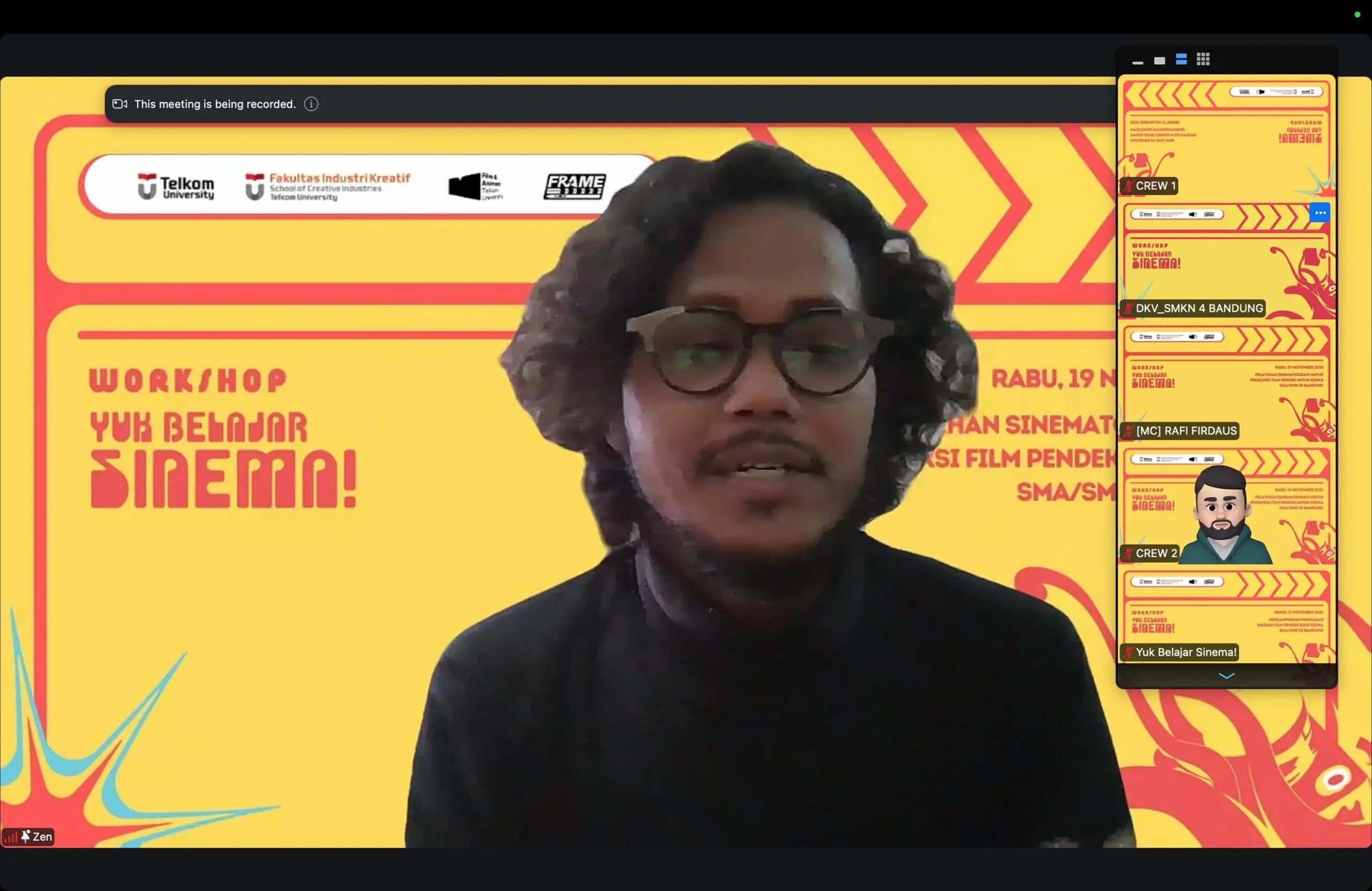 Five Days Workshop: “Yuk Belajar Sinema!” PELATIHAN SINEMATOGRAFI UNTUK PRODUKSI FILM PENDEK UNTUK SISWA SMA/SMK DI BANDUNG