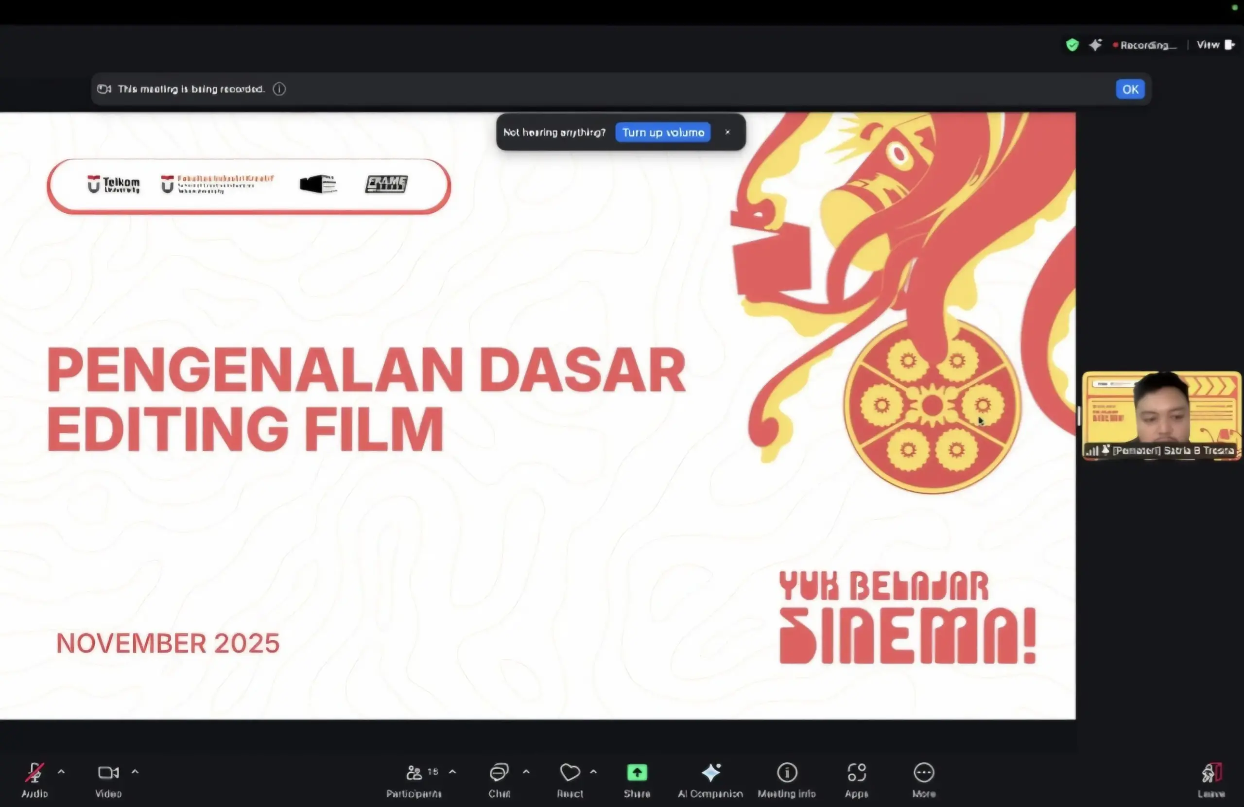 Five Days Workshop: “Yuk Belajar Sinema!” PELATIHAN PENYUNTINGAN GAMBAR UNTUK PRODUKSI FILM PENDEK BAGI SISWA SMA/SMK DI BANDUNG